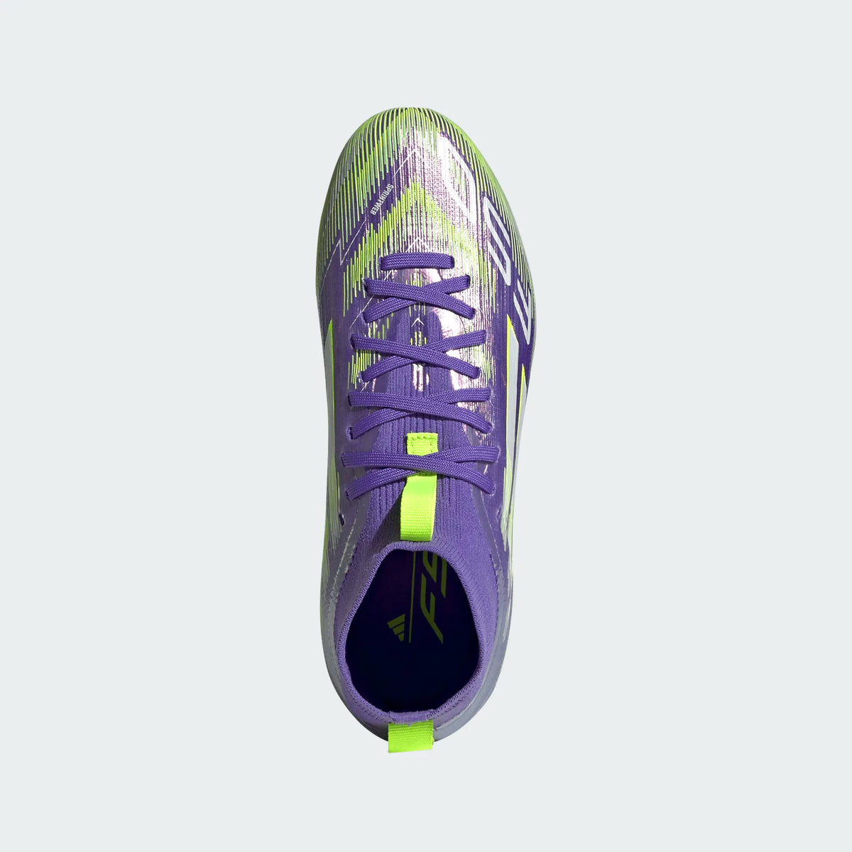 Adidas JR F50 Mid Elite FG/MG-PURRUS/FTWWHT/LUCLEM product image 8, provided for visual reference and product detail review