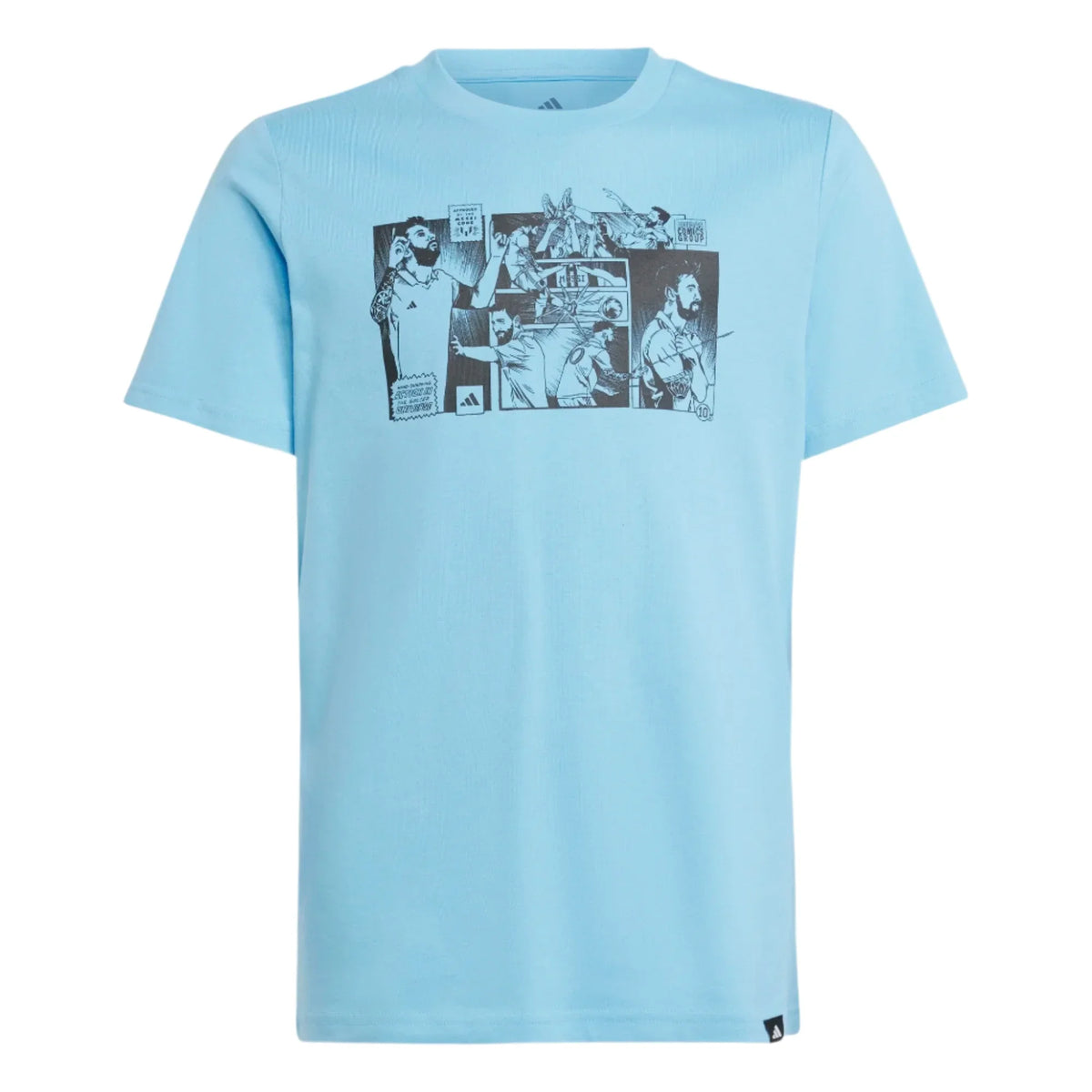 Adidas Youth Messi Graphic T-Shirt-Sky Blue product image 1, provided for visual reference and product detail review