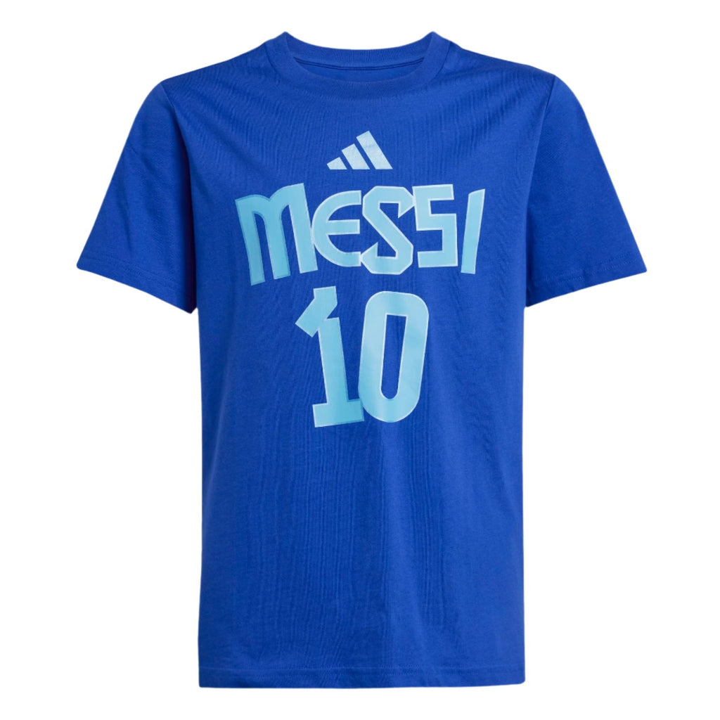 Adidas Youth Messi T-Shirt-Royal Blue product image 1, provided for visual reference and product detail review