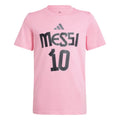 Adidas Youth Messi T-Shirt-Pink product image 1, provided for visual reference and product detail review