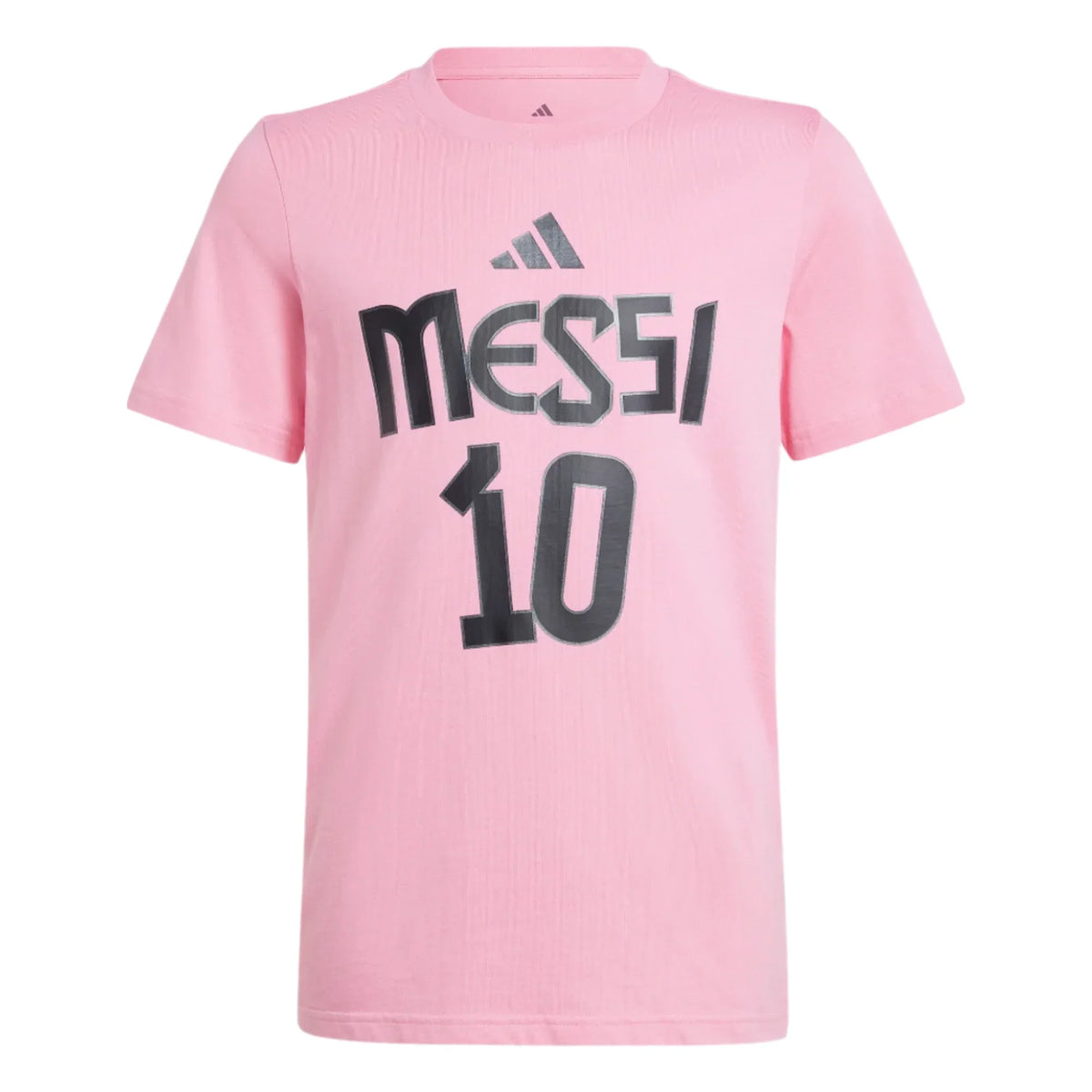 Adidas Youth Messi T-Shirt-Pink product image 1, provided for visual reference and product detail review