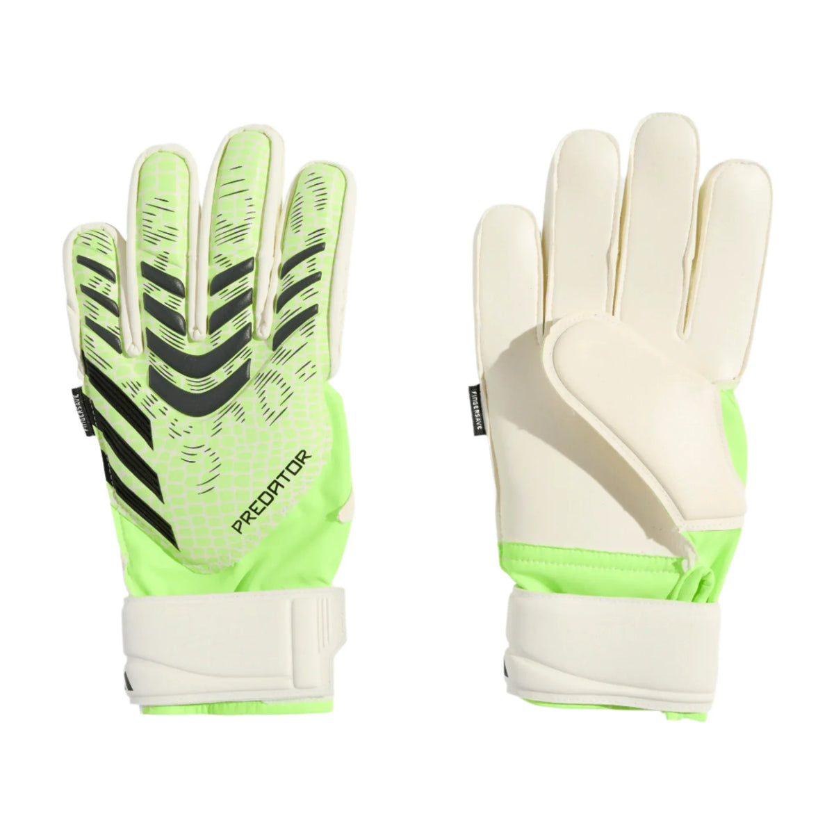 Adidas Jr Predator GK Gloves- LUCLEM/WHITE/BLA product image 1, provided for visual reference and product detail review