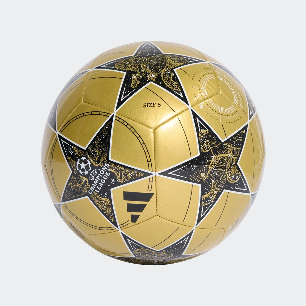 Adidas Champions League Club Soccer Ball 25/26-GOLDMT/BLACK/WHITE product image 4, provided for visual reference and product