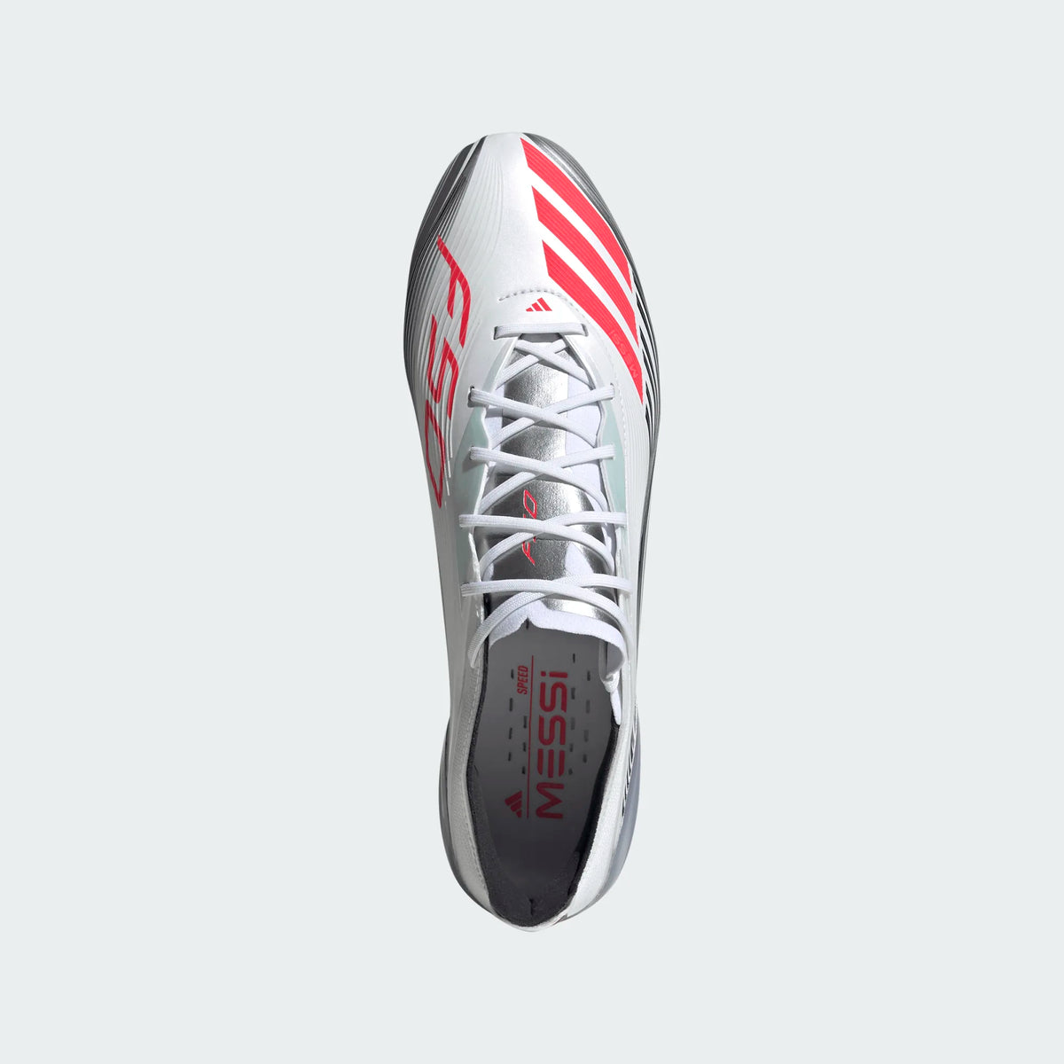 Adidas F50 Messi Elite FG/MG-WHITE/LUCID RED/METALLIC product image 5, provided for visual reference and product detail