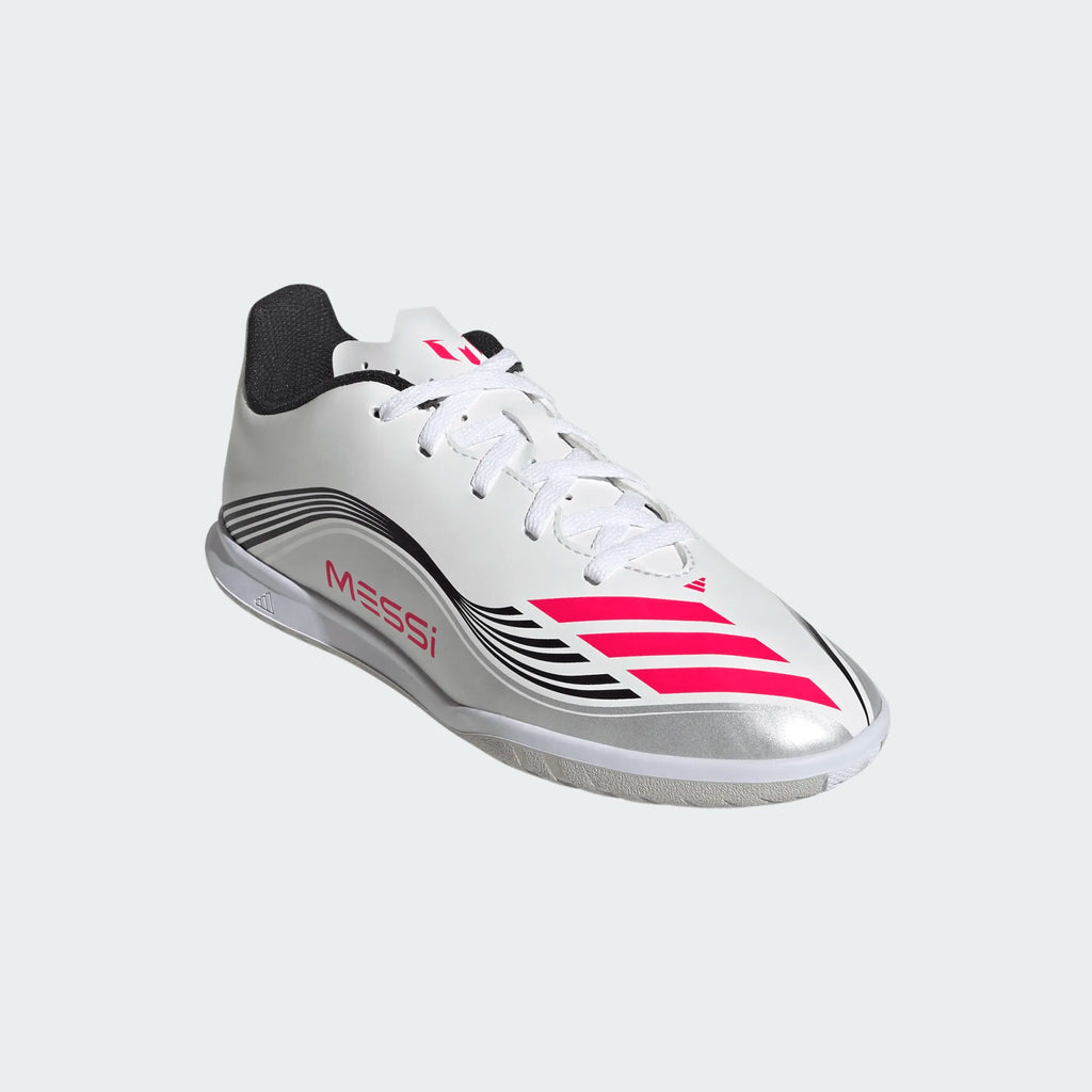 Adidas Jr F50 Messi Club IC-White/Lucid Red/Metallic product image 4, provided for visual reference and product detail review