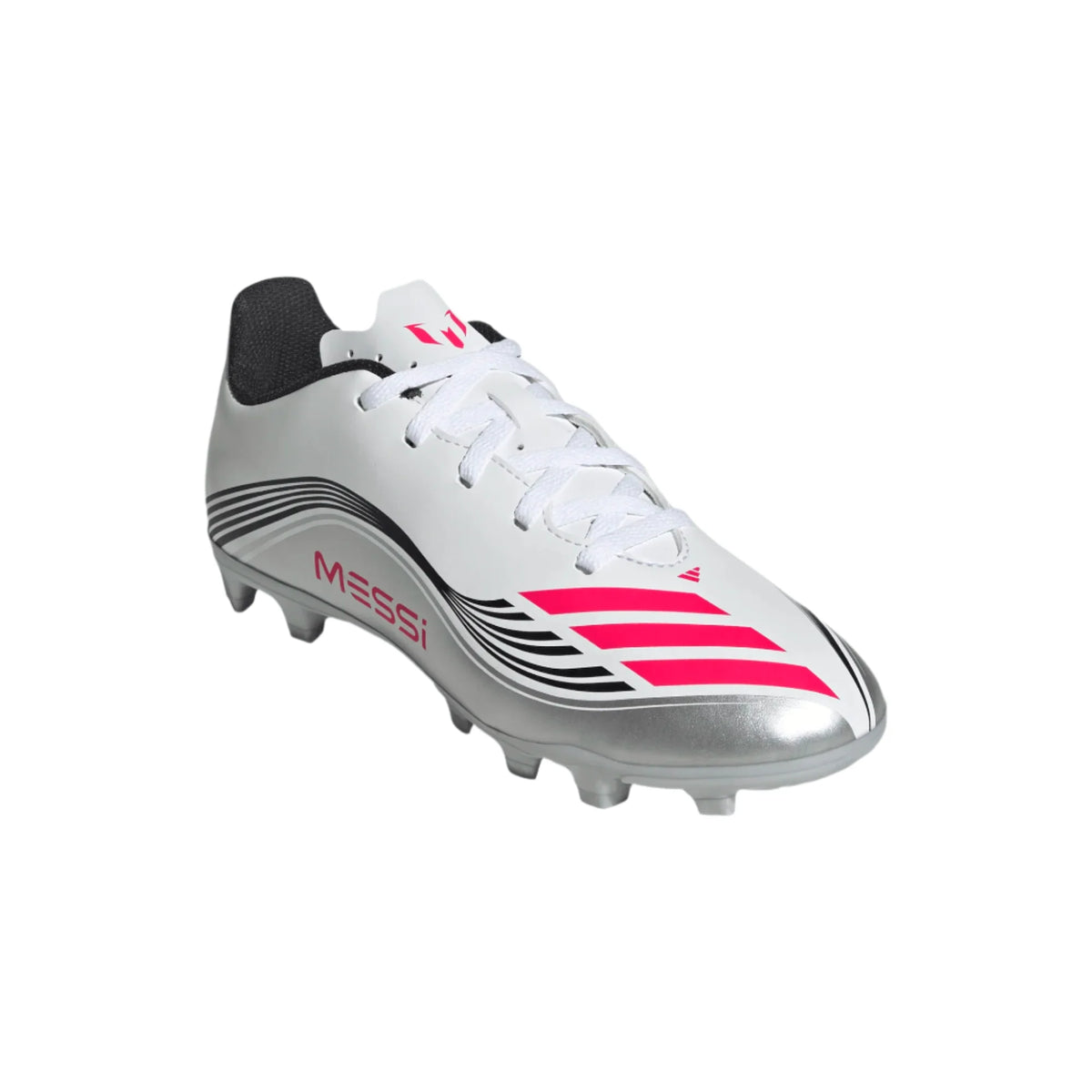 Adidas JR Messi F50 Club FXG FG/MG-WHITE/lUCID RED/METALLIC product image 3, provided for visual reference and product