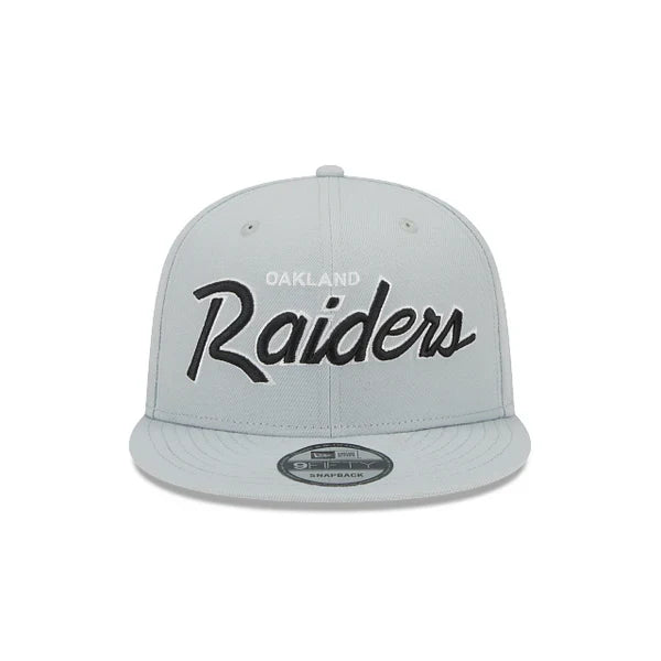New Era Youth Las Vegas Raiders Script 9FIFTY Snapback Hat - Grey product image 2, provided for visual reference and product