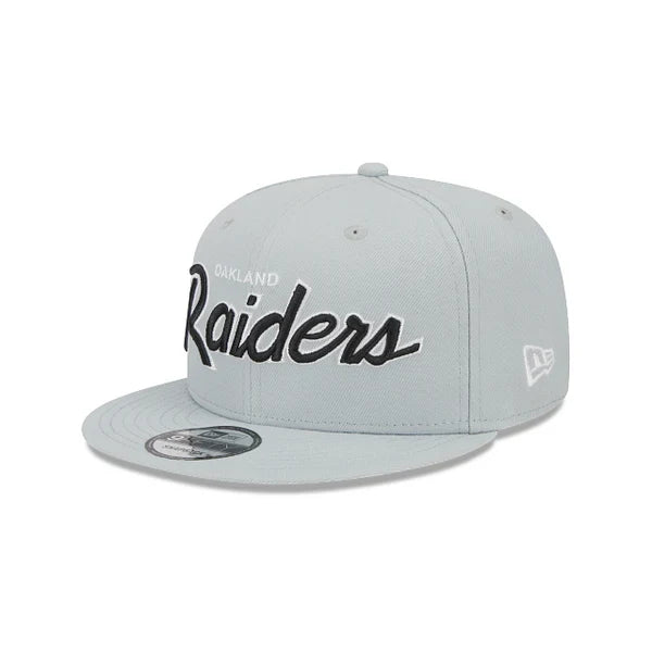 New Era Youth Las Vegas Raiders Script 9FIFTY Snapback Hat - Grey product image 3, provided for visual reference and product
