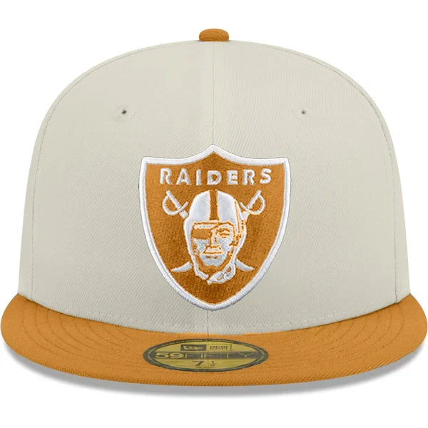 New Era Las Vegas Raiders 2-Tone Color Pack 59FIFTY Fitted Hat-Stone/Light Bronze product image 2, provided for visual