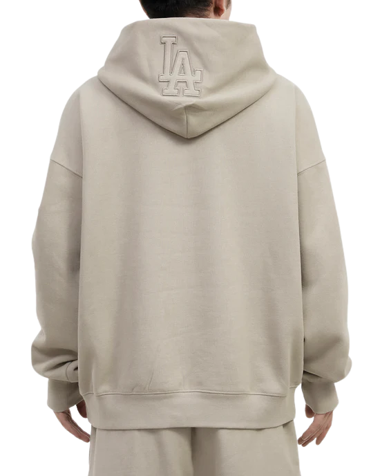 Pro Standard Los Angeles Dodgers Neutral Drop Hoodie-Taupe product image 2, provided for visual reference and product detail