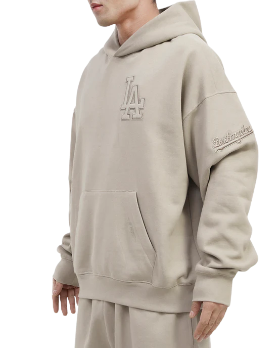 Pro Standard Los Angeles Dodgers Neutral Drop Hoodie-Taupe product image 4, provided for visual reference and product detail