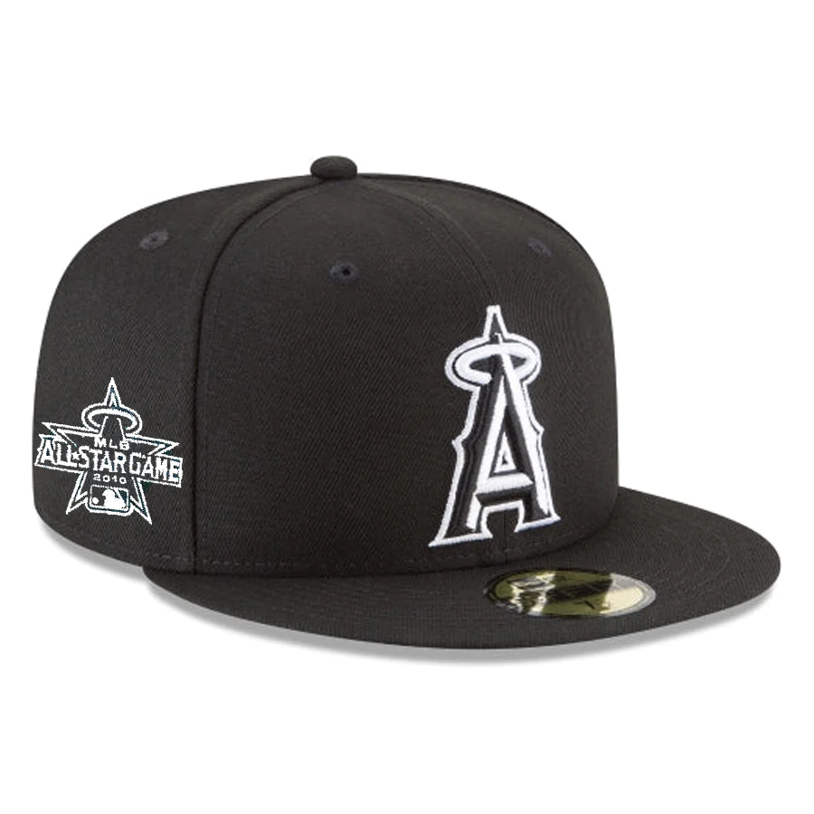 New Era Los Angeles Angels Side Patch 2010 All-Star Game 59fifty Fitted Hat-Black/White product image 1, provided for visual