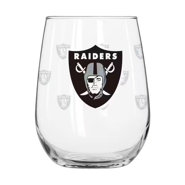 Logo Brands Las Vegas Raiders 16oz Satin Etch Curved Beverage Glass product image 1, provided for visual reference and