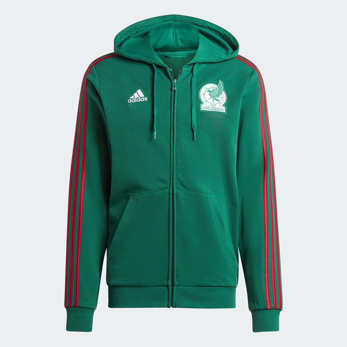 Adidas Mexico DNA Full Zip Hoodie 2024-Green product image 1, provided for visual reference and product detail review
