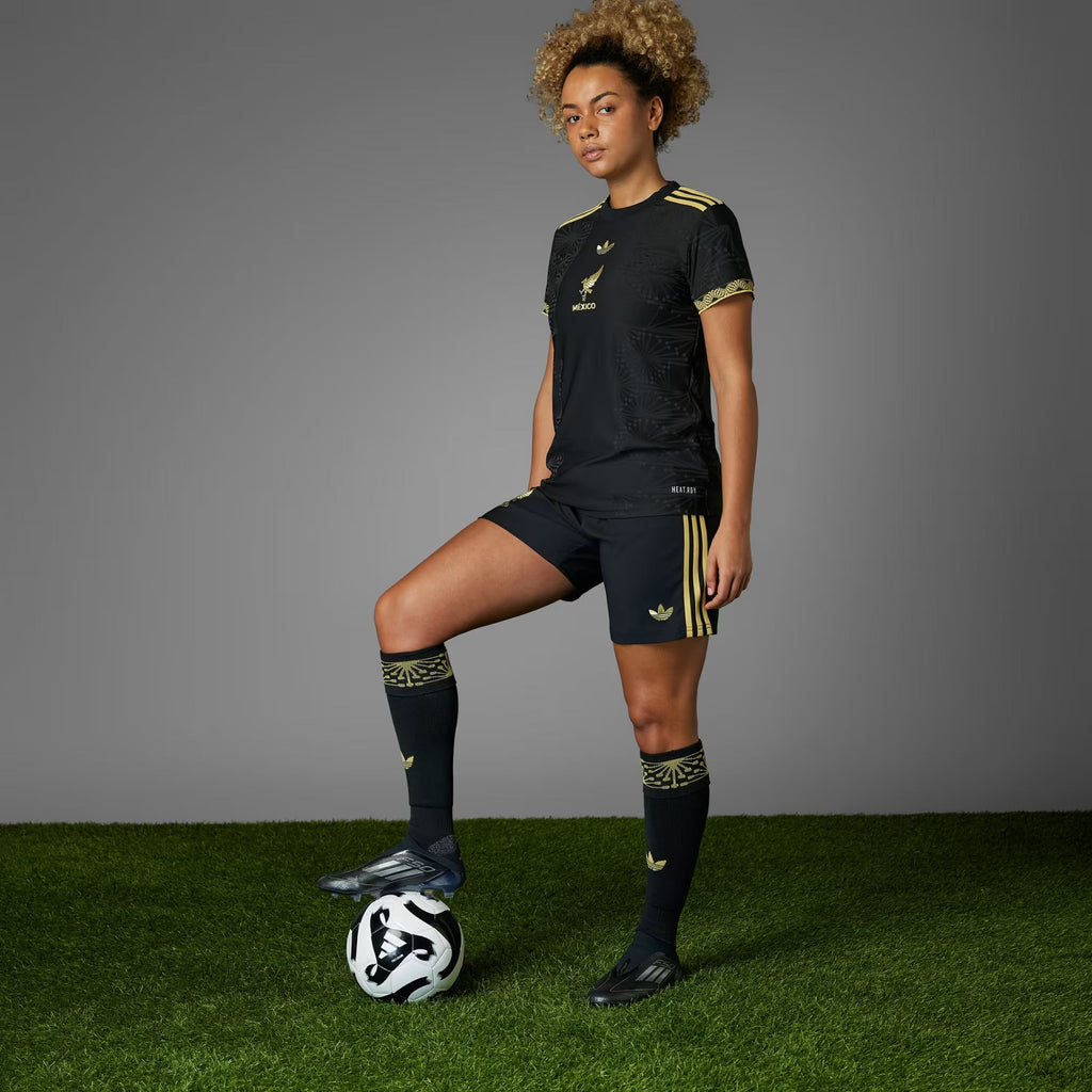 Adidas Women Mexico FMF Authentic Jersey 2025- Black/Gold product image 8, provided for visual reference and product detail