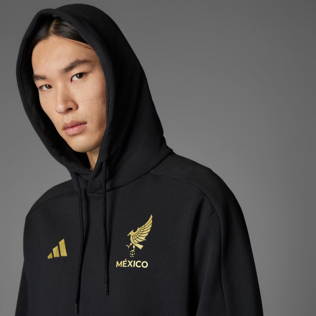 Adidas Mexico FMF DNA Hoodie-Black/Gold product image 3, provided for visual reference and product detail review