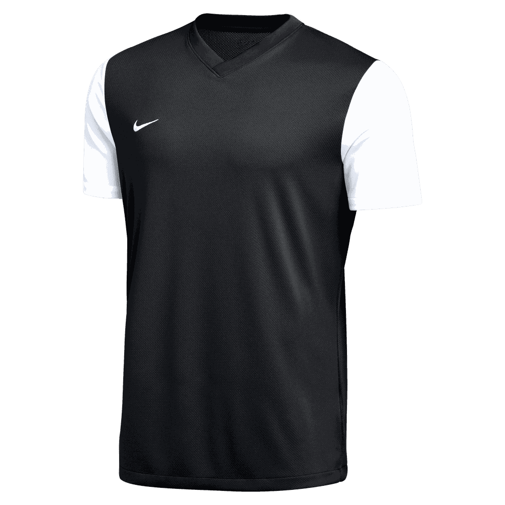Nike Men Dri-Fit Short Sleeve Tiempo Premier II Jersey-BLACK/WHITE/WHITE product image 1, provided for visual reference and