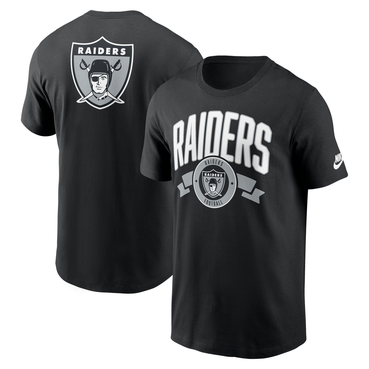 Nike Las Vegas Raiders Club Short Sleeve T-Shirt-Black product image 3, provided for visual reference and product detail