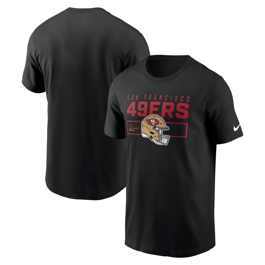 Nike San Francisco 49ers Helmet Essential T-Shirt-Black product image 3, provided for visual reference and product detail