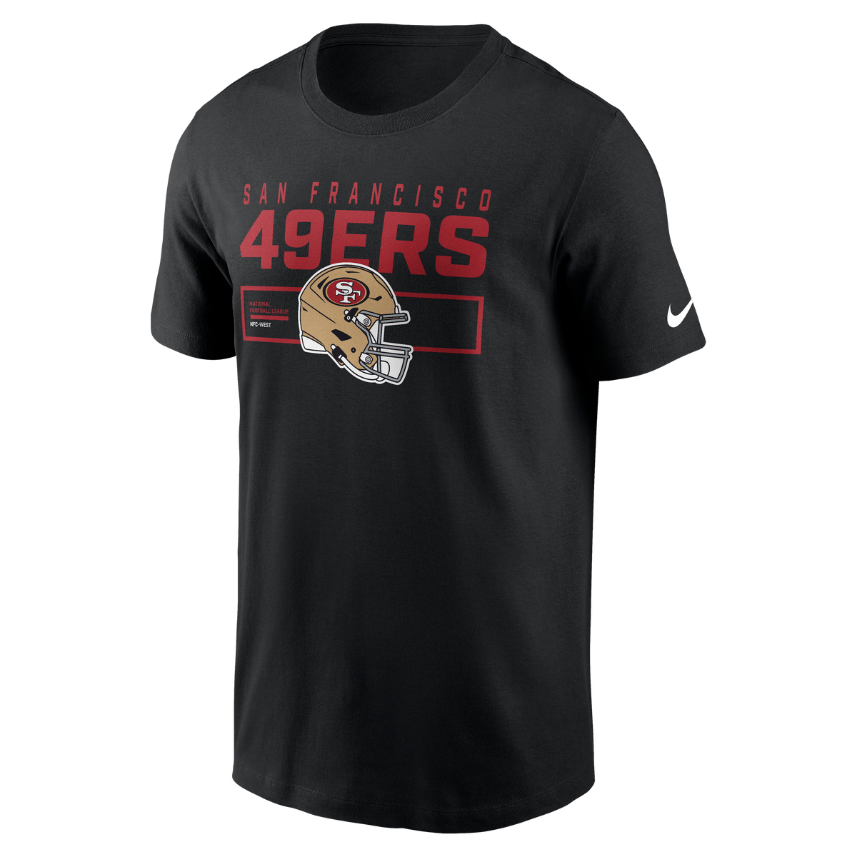 Nike San Francisco 49ers Helmet Essential T-Shirt-Black product image 1, provided for visual reference and product detail
