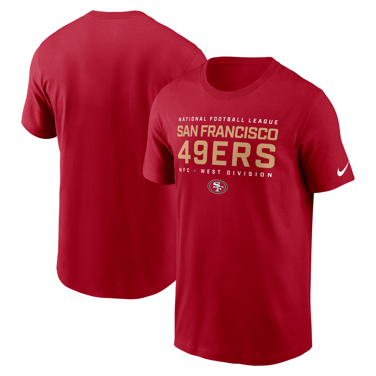 Nike Men San Francisco 49ers NFC T-Shirt-Red product image 3, provided for visual reference and product detail review
