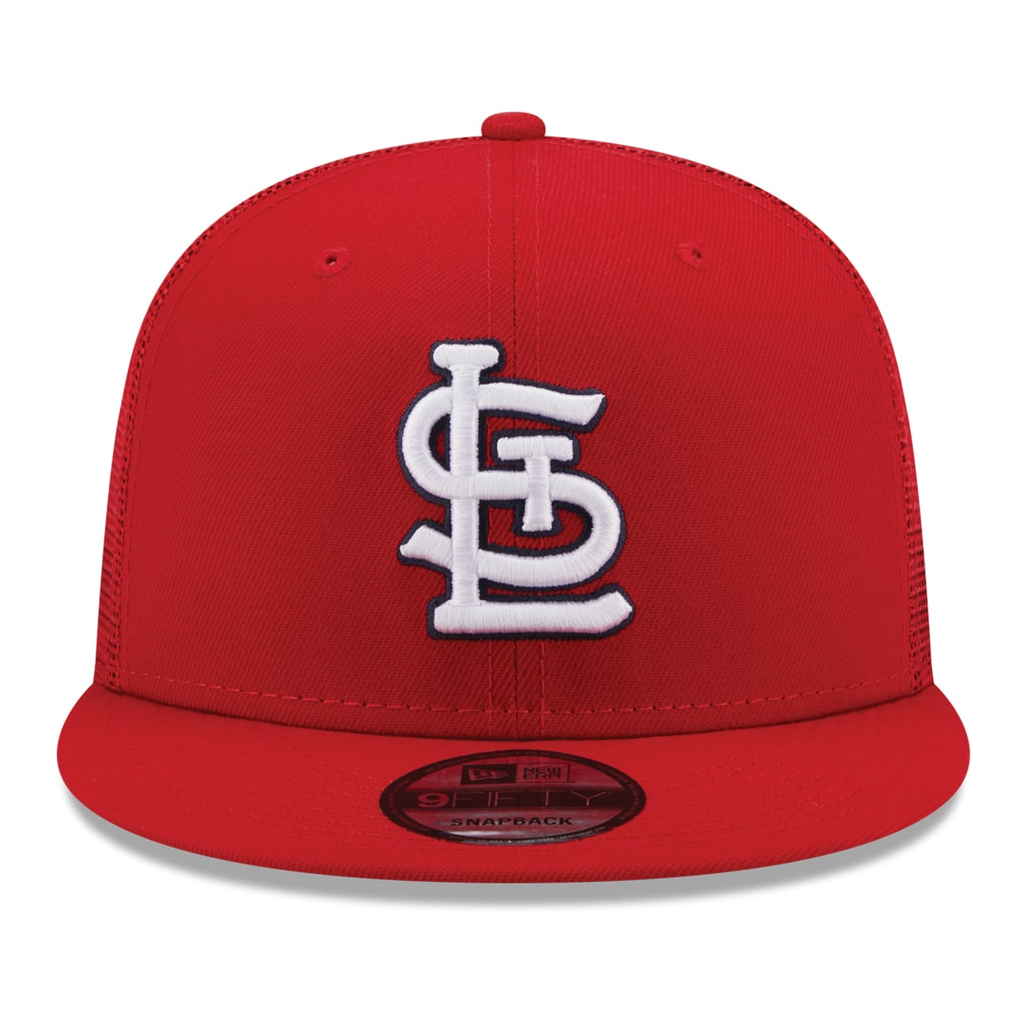 New Era St. Louis Cardinals Team Color 9FIFTY Trucker Snapback Hat-Red product image 3, provided for visual reference and
