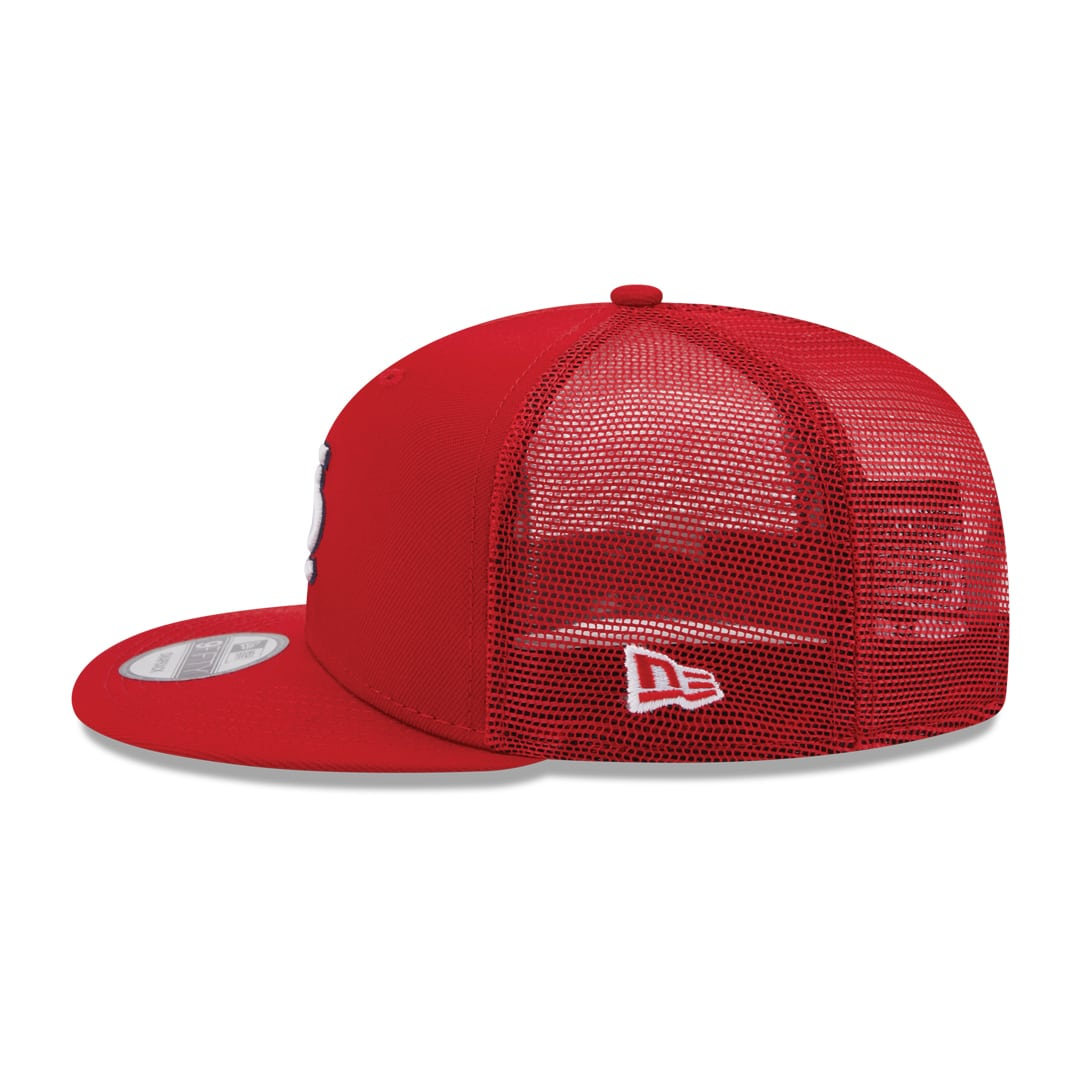New Era St. Louis Cardinals Team Color 9FIFTY Trucker Snapback Hat-Red product image 5, provided for visual reference and