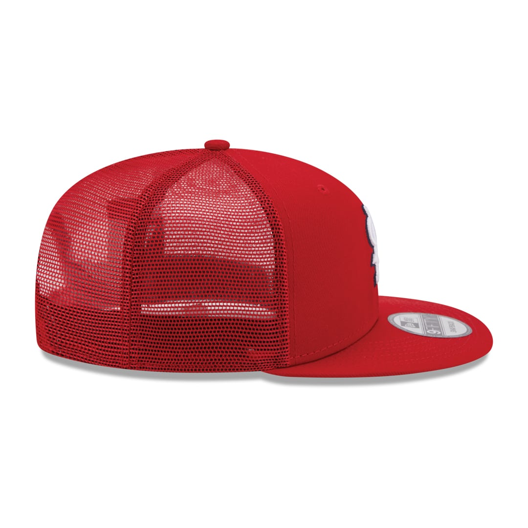 New Era St. Louis Cardinals Team Color 9FIFTY Trucker Snapback Hat-Red product image 4, provided for visual reference and