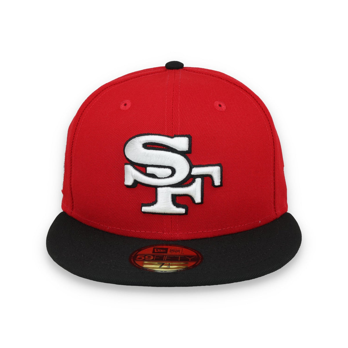 Exclusive San Francisco 49ers Official 59FIFTY Fitted, 40TH ANNIVERSARY SIDE PATCH 59FIFTY FITTED HAT-BLACK/SCARLET product