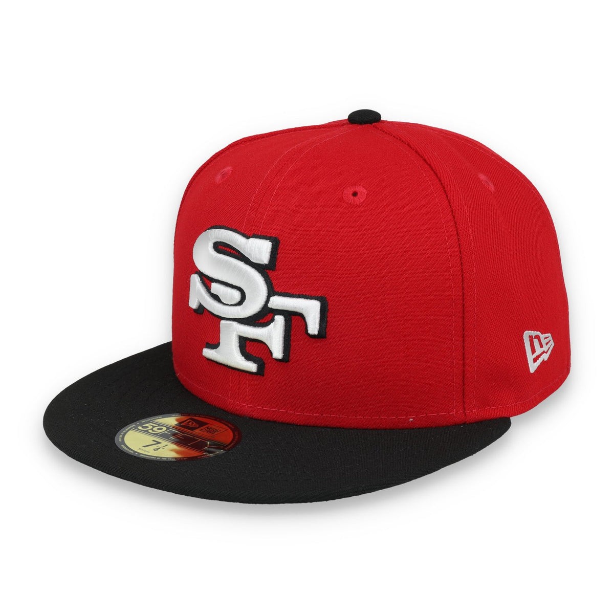 Exclusive San Francisco 49ers Official 59FIFTY Fitted, 40TH ANNIVERSARY SIDE PATCH 59FIFTY FITTED HAT-BLACK/SCARLET product