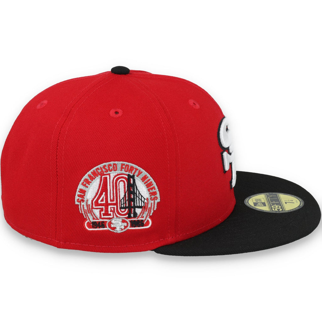 Exclusive San Francisco 49ers Official 59FIFTY Fitted, 40TH ANNIVERSARY SIDE PATCH 59FIFTY FITTED HAT-BLACK/SCARLET product