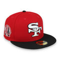 Exclusive San Francisco 49ers Official 59FIFTY Fitted, 40TH ANNIVERSARY SIDE PATCH 59FIFTY FITTED HAT-BLACK/SCARLET product