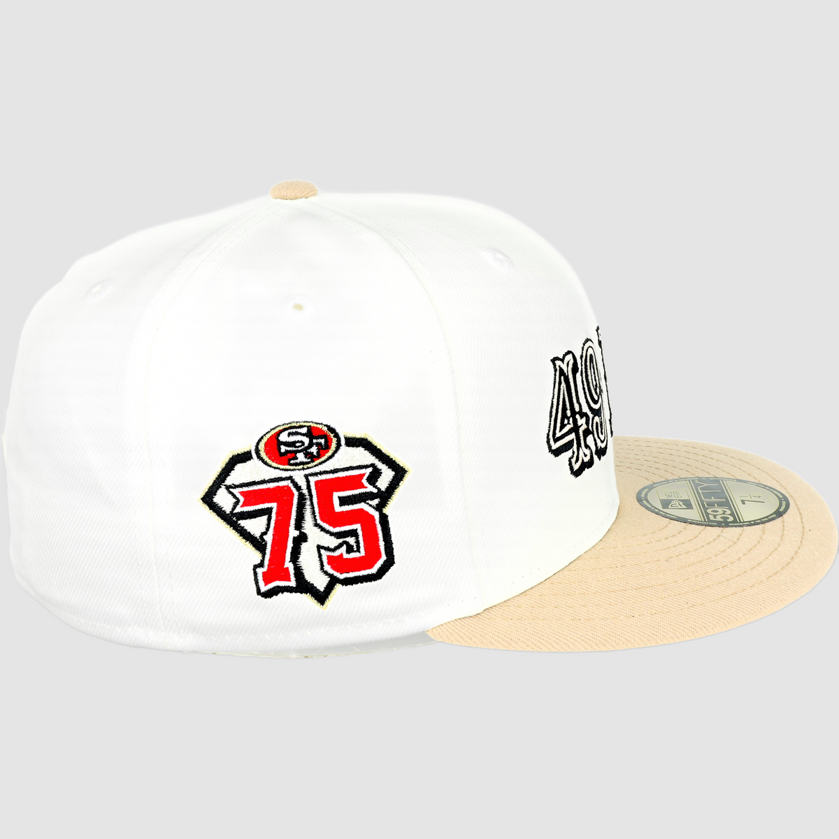 Exclusive San Francisco 49ers Official 59FIFTY Fitted, 75TH ANNIVERSARY SIDE PATCH SCRIPT -CHROME product image 6, provided