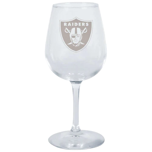 Las Vegas Raiders 12.75oz Stemmed Wine Glass product image 1, provided for visual reference and product detail review