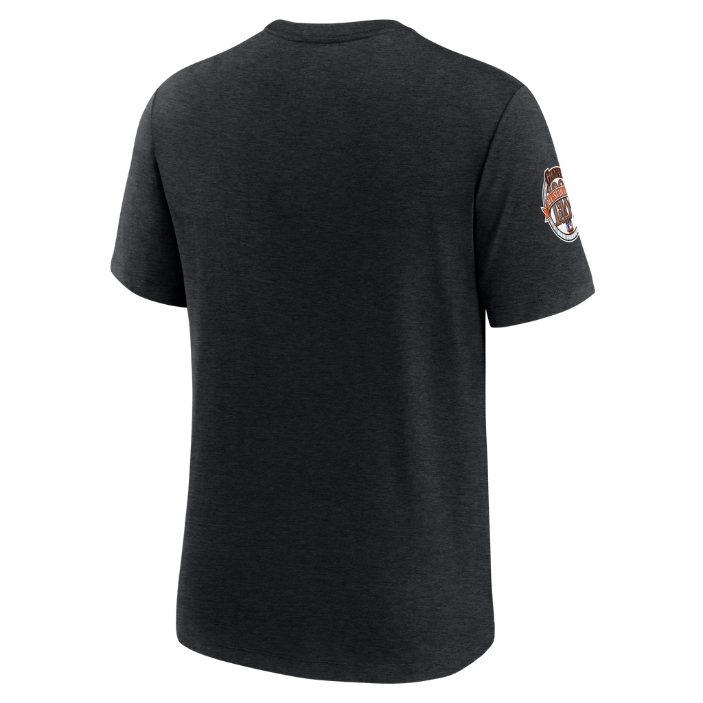 Nike San Francisco Giants Cooperstown Collection Eras Tri-Blend T-Shirt-Heather Black product image 2, provided for visual