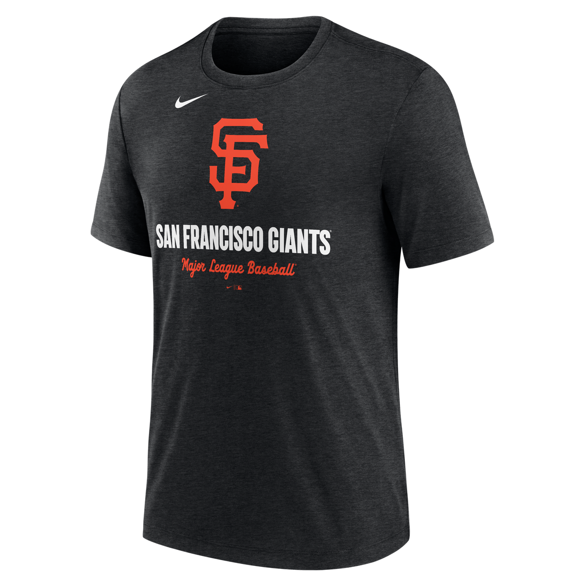 Nike San Francisco Giants MLB Logo Tri-Blend T-Shirt- Gray product image 1, provided for visual reference and product detail