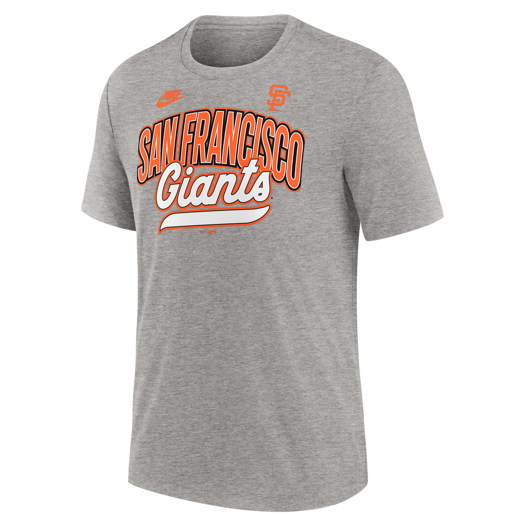 Nike San Francisco Giants Cooperstown Collection Retro Tri-Blend T-Shirt- Heather Gray product image 1, provided for visual