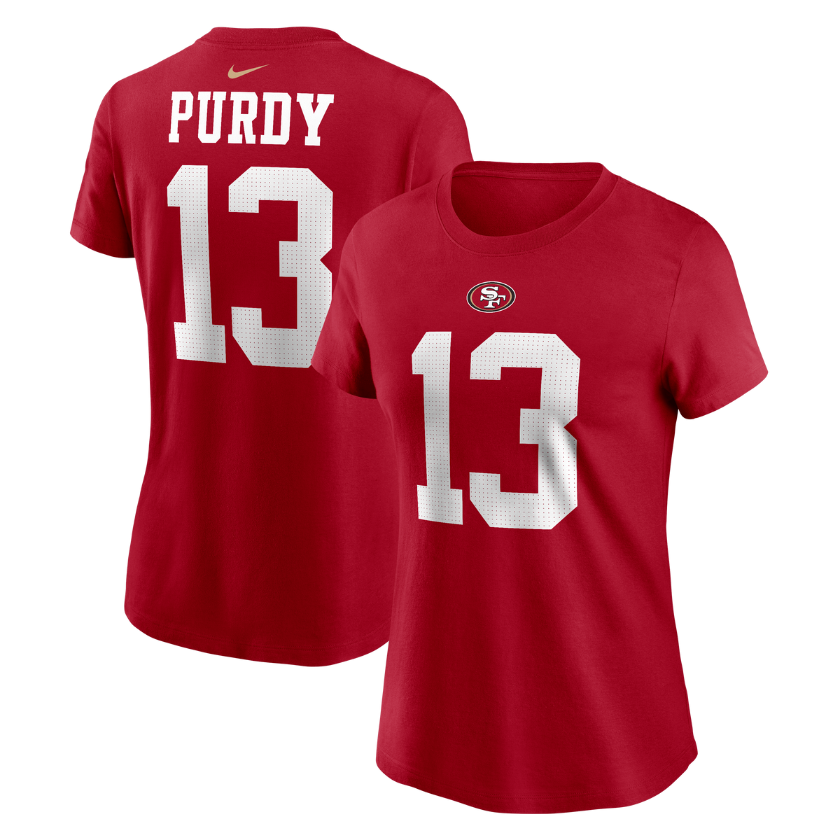 Nike Women San Francisco 49ers "Brock Purdy" Player Name & Number T-Shirt product image 3, provided for visual reference and