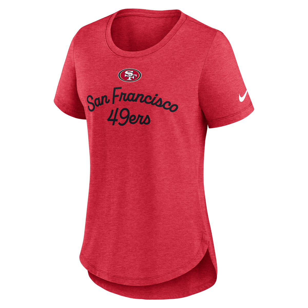 Nike Women San Francisco 49ers Tri-Blend Fashion T-Shirt -Red product image 1, provided for visual reference and product
