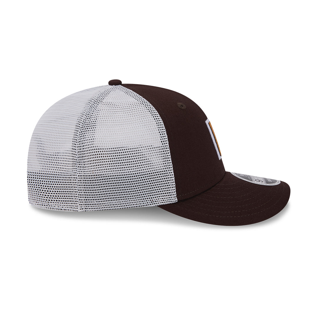 New Era San Diego Padres Court Sport Low Profile 9FIFTY Trucker Snapback Hat product image 4, provided for visual reference