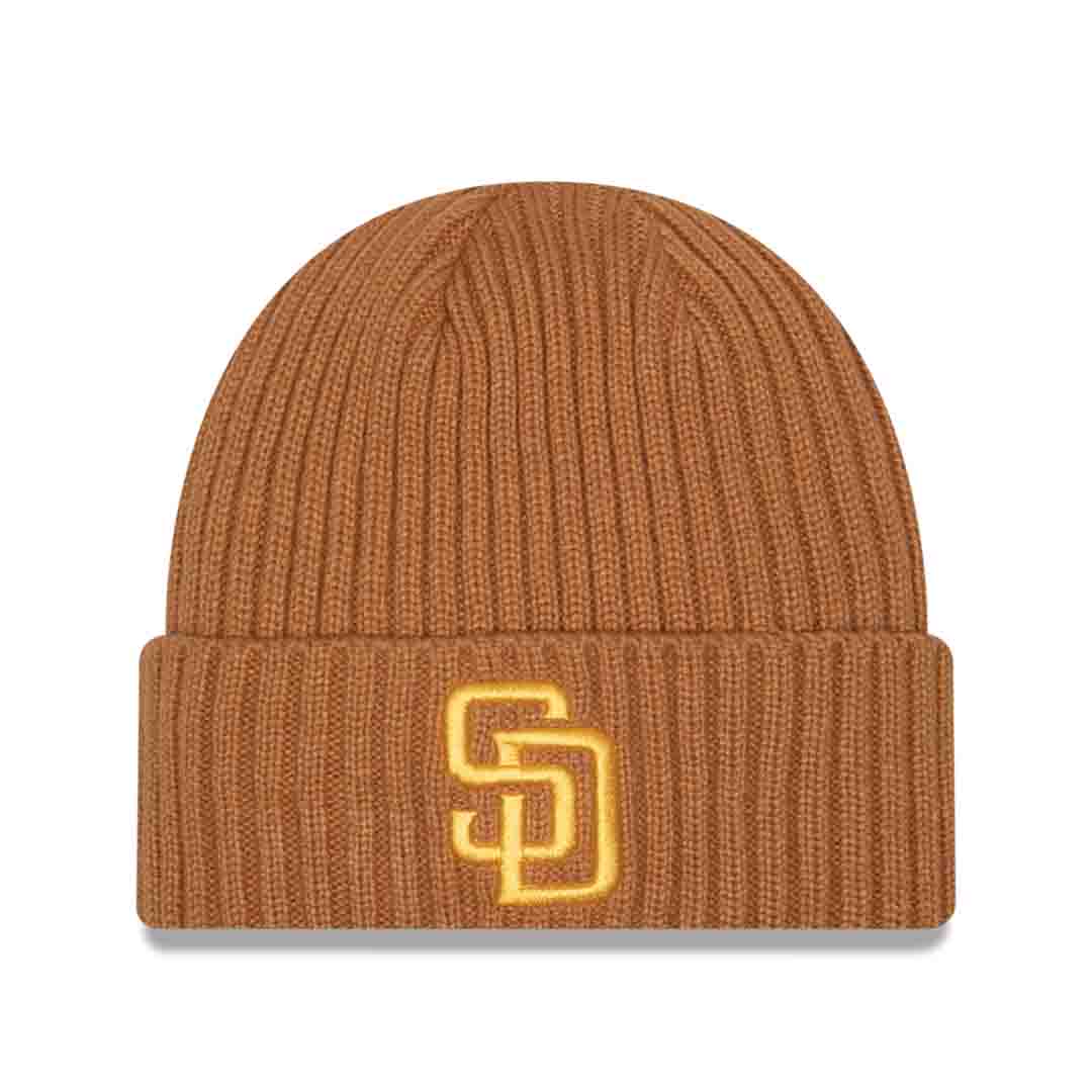 New Era San Diego Padres Color Pack Cuffed Knit- Khaki product image 1, provided for visual reference and product detail