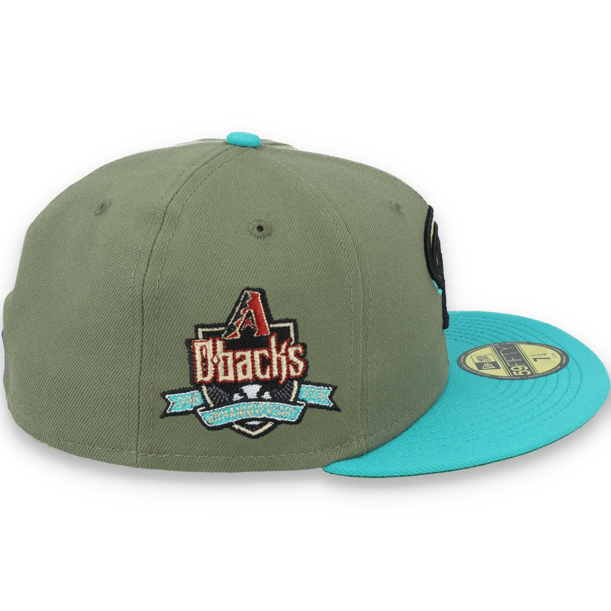 New Era Arizona Diamondbacks 10th Anniversary Side Patch 59FIFTY Fitted Hat- Olive Green product image 6, provided for