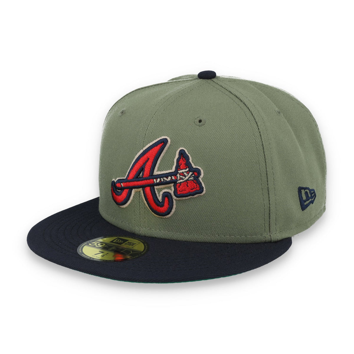 New Era Atlanta Braves 2000 All Star Game Side Patch 59FIFTY Fitted Hat-Olive Green product image 3, provided for visual