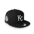 New Era Kansas City Royals Side Patch 2015 World Series 59Fifty Fitted Hat-Black/White product image 1, provided for visual