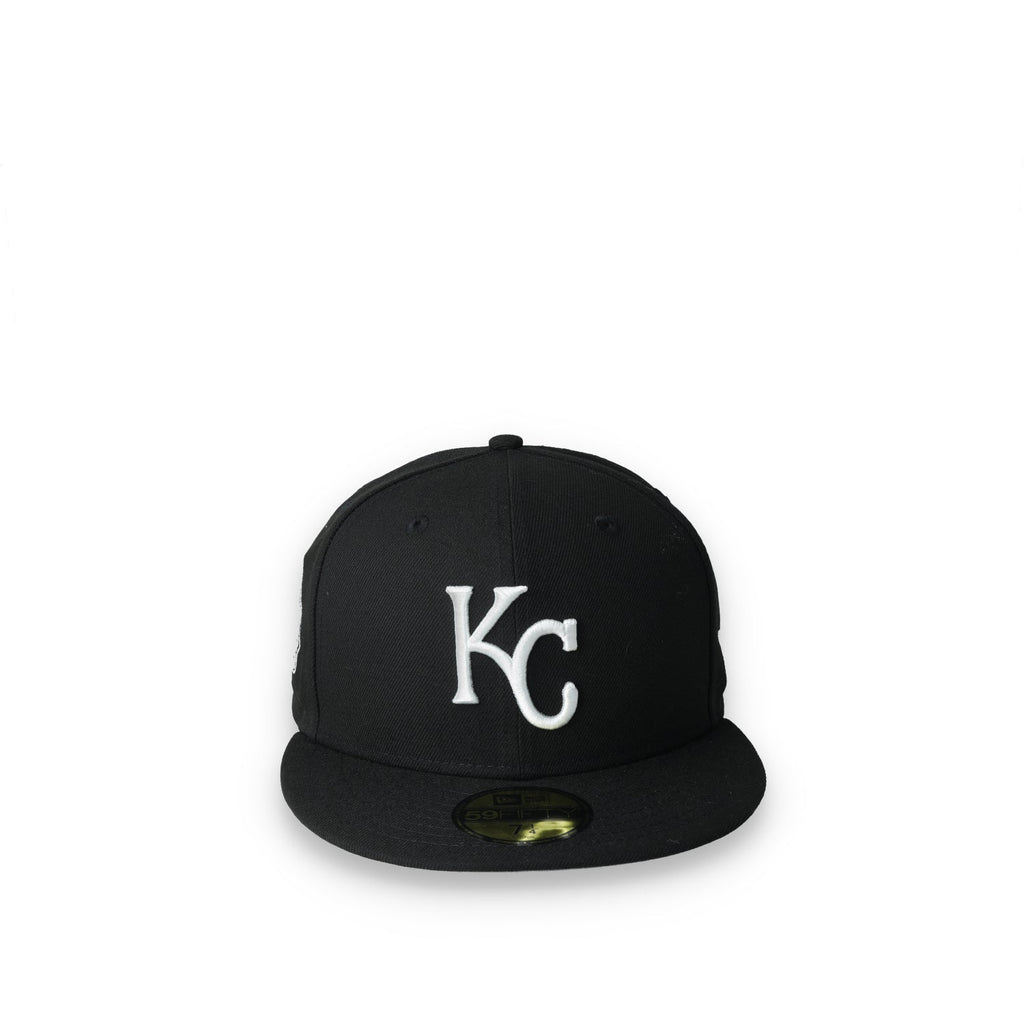 New Era Kansas City Royals Side Patch 2015 World Series 59Fifty Fitted Hat-Black/White product image 2, provided for visual