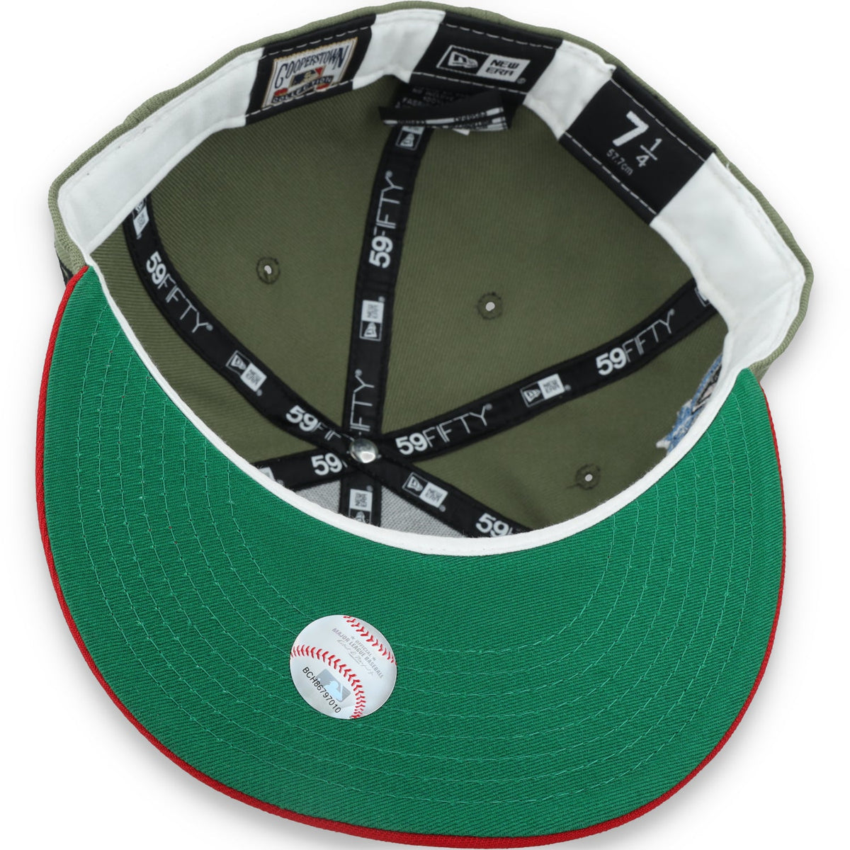 New Era Los Angeles Angels 40th Anniversary Side Patch 59FIFTY Fitted Hat- Olive Green product image 7, provided for visual