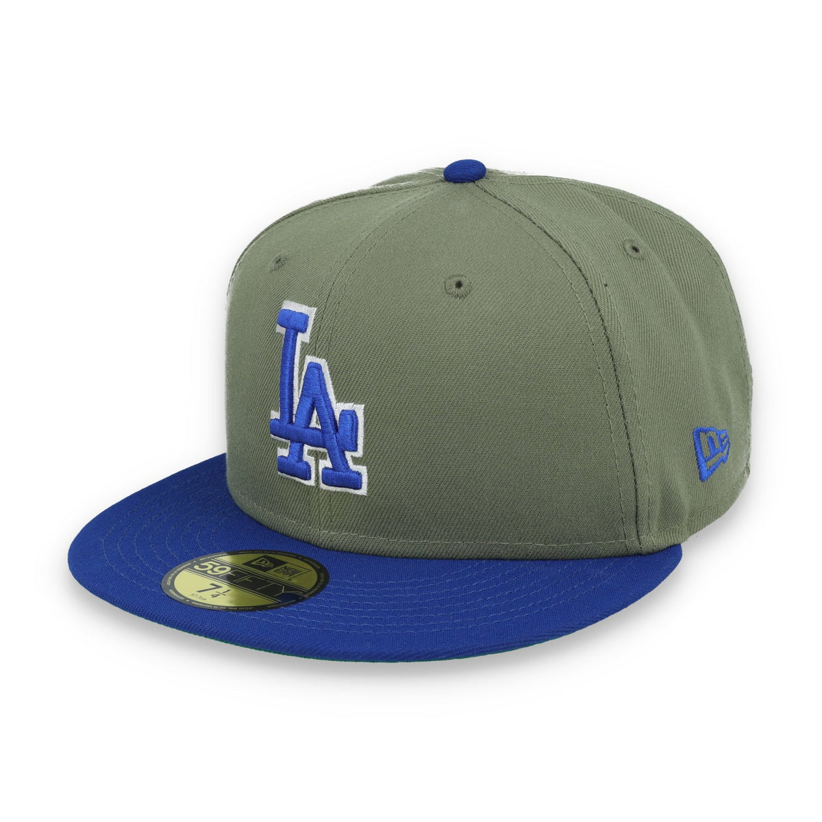 New Era Los Angeles Dodgers 60th Anniversary Side Patch 59FIFTY Fitted Hat- Olive Green product image 3, provided for visual
