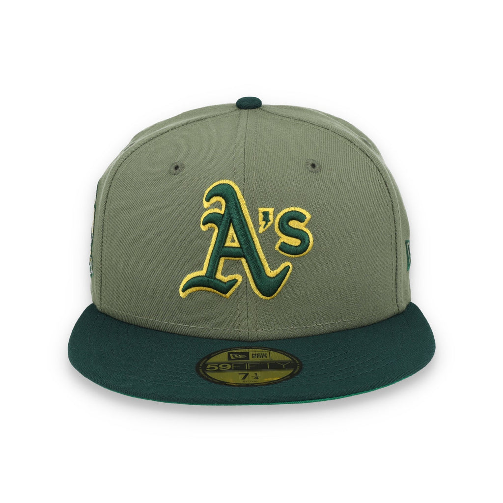 New Era Oakland Athletics 40th Anniversary Side Patch 59FIFTY Fitted Hat- Olive Green product image 2, provided for visual