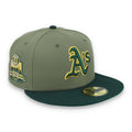 New Era Oakland Athletics 40th Anniversary Side Patch 59FIFTY Fitted Hat- Olive Green product image 1, provided for visual