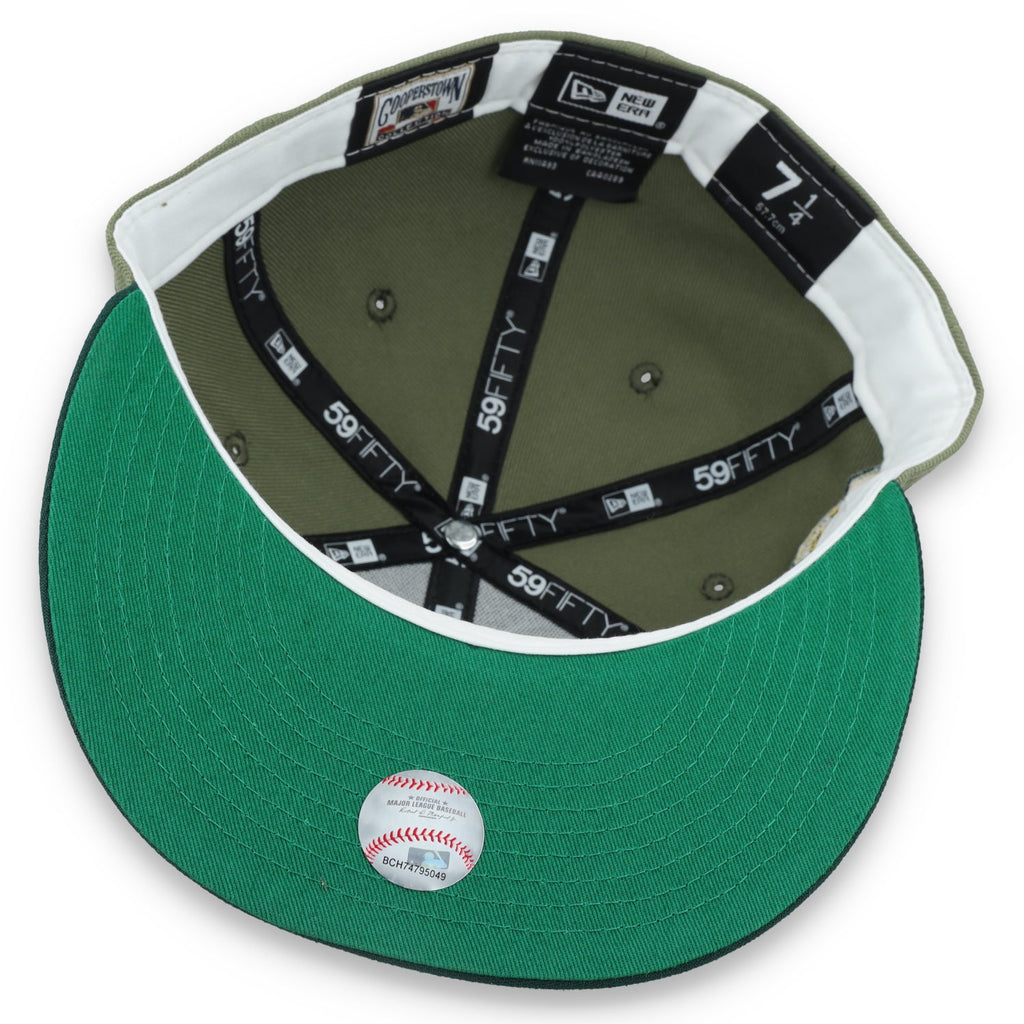 New Era Oakland Athletics 40th Anniversary Side Patch 59FIFTY Fitted Hat- Olive Green product image 7, provided for visual